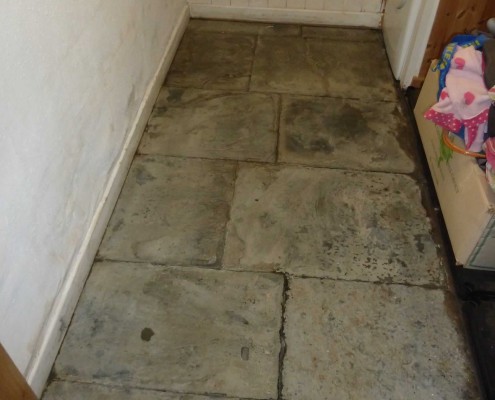 Slate Floor Cleaning, Restoration and Sealing - During