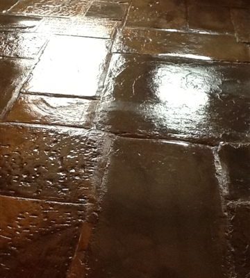 Flagstone floor after sealing