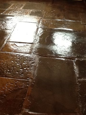 Flagstone floor after sealing