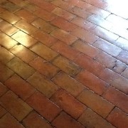 Quarry tile floor sealed and polished 3
