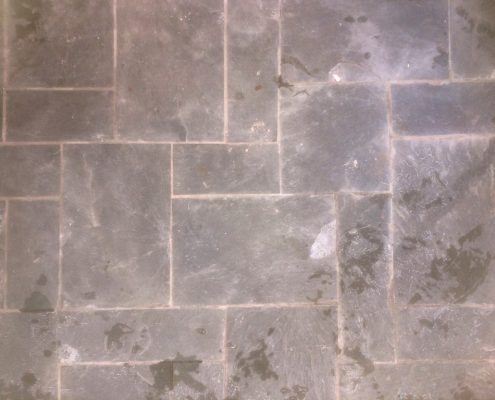 Slate Floor Before Cleaning & Sealing