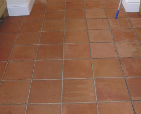 Terracotta floor before