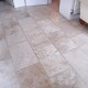Travertine kitchen floor after cleaning