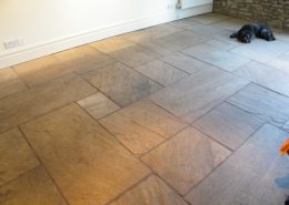Indian stone floor before cleaning