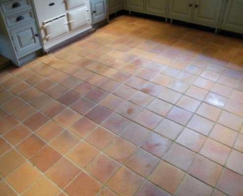 Quarry tile after cleaning