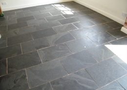Slate floor before cleaning