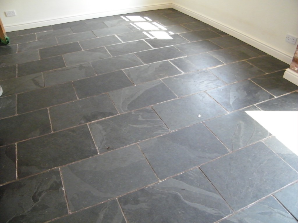 Black Slate Kitchen Floor Stripping Cleaning And Sealing In Ridley