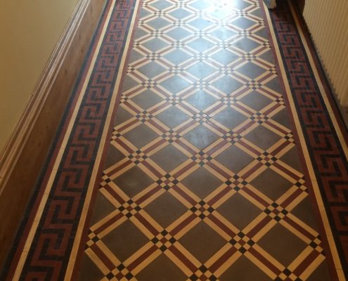 Victorian tiles after cleaning