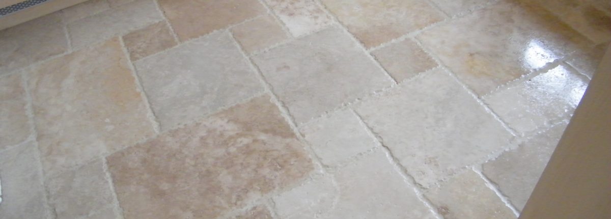 Travertine Floor Cleaning Cheshire, Repair Travertine Floor Tile In A Kitchen