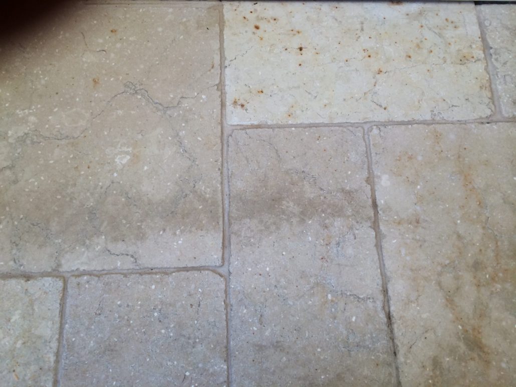 After cleaning Travertine