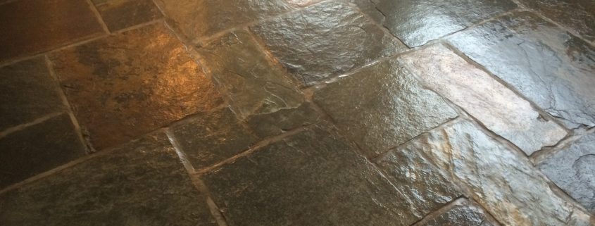 Flagstone cleaned & polished