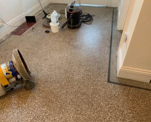 Before Terrazzo Floor Cleaning, Restoration, Sealing and Polishing in Leamington Spa, Warwickshire