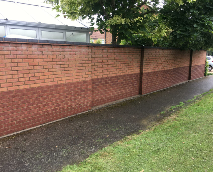 Brick garden wall cleaning in Knutsford, Cheshire Tile & Stone Medic