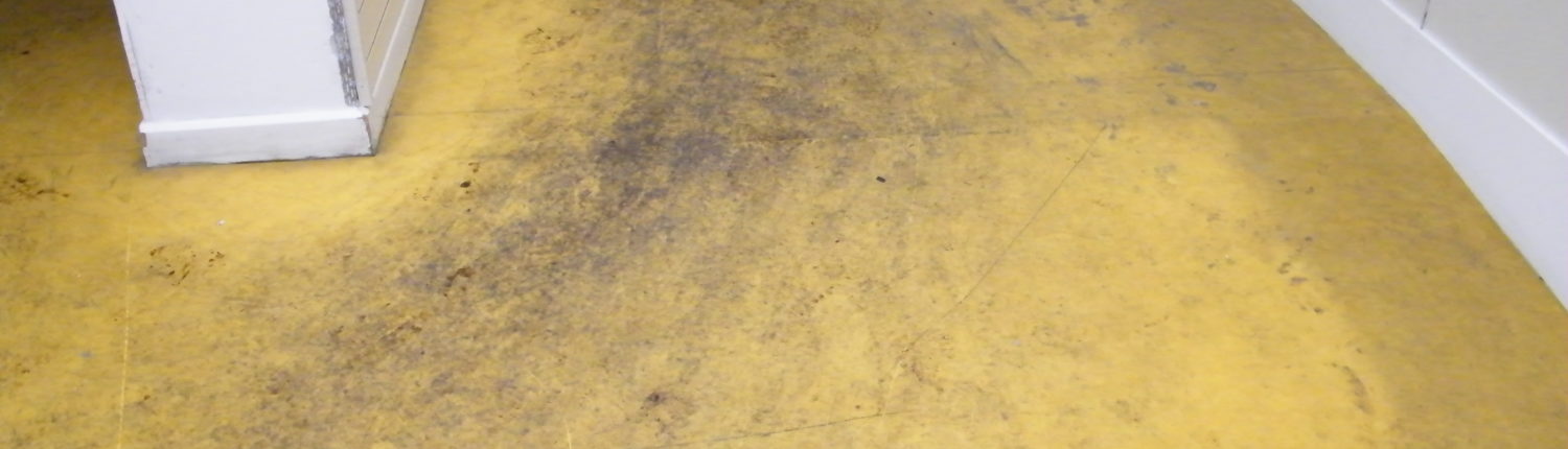 Commercial Vinyl floor in Ashbourne Derbyshire before cleaning