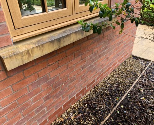 Exterior stone window sills deep cleaning and sealing in Dorridge, Solihull, West Midlands, before