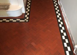 Georgian quarry tiled floor in Newcastle under Lyme after cleaning and sealing
