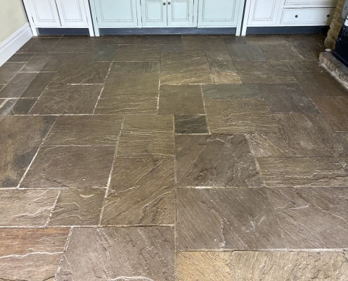 Indian stone floor, deep cleaned, stripped, and sealed in Longnor, Buxton Derbyshire, before Indian stone floor, deep cleaned, stripped, and sealed in Longnor, Buxton Derbyshire, before