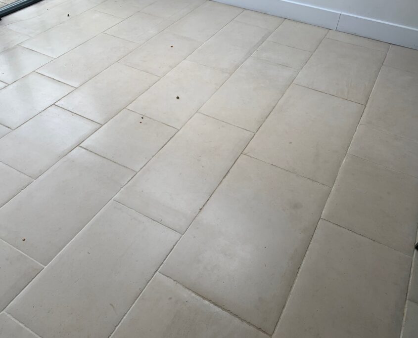 Limestone floor and grout cleaning, honing and sealing in Poole, Dorset