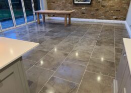 Limestone floor cleaning, polishing and sealing in Knowle, Solihull, West Midlands, after