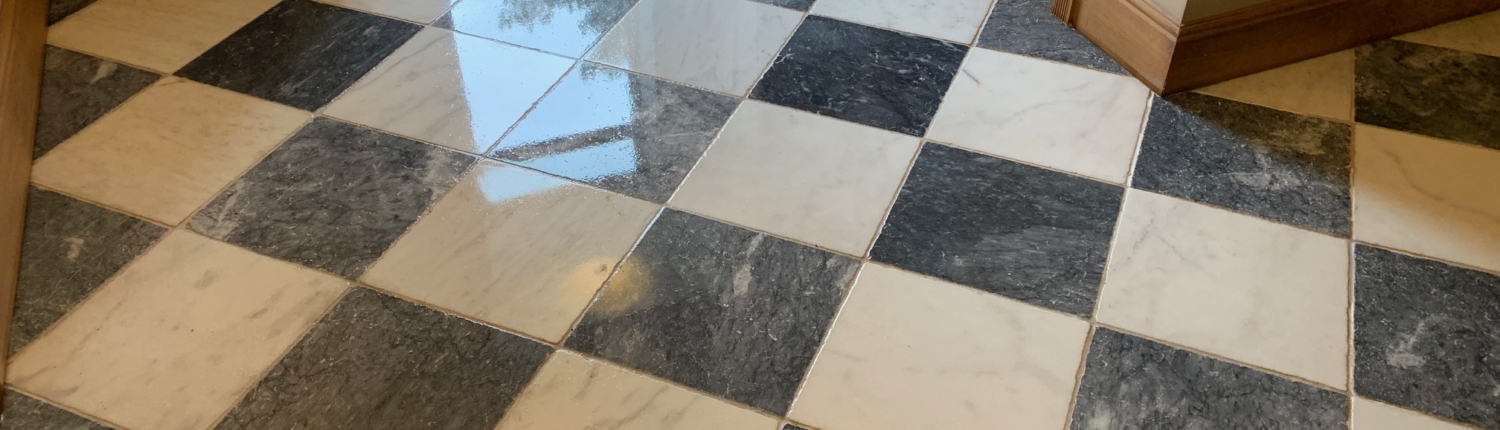 Marble Floor Cleaning, Sealing and Polishing in Kenilworth, Warwickshire after