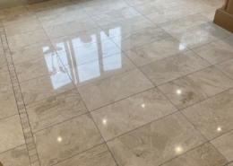 Marble floor after polishing in Buxton, Derbyshire
