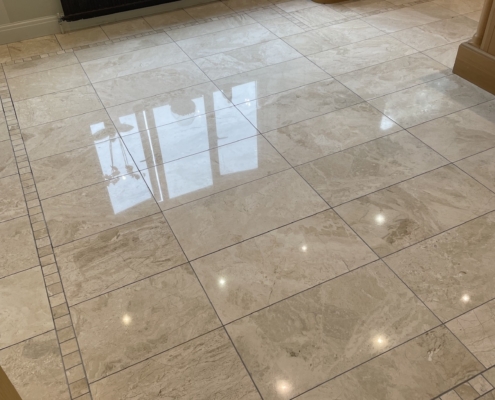 Marble floor after polishing in Buxton, Derbyshire