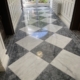 Marble hallway floor after cleaning and polishing in Bowden, Altrincham, Cheshire