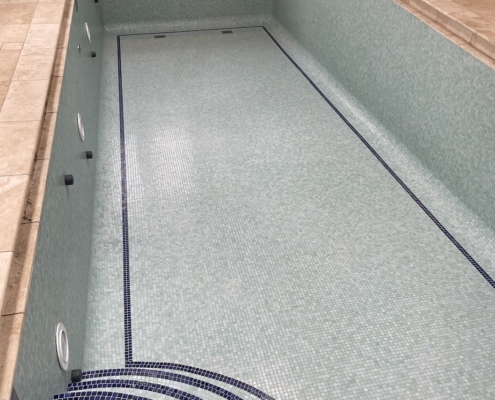 Mosaic tiled swimming pool cleaning in Knutsford, Cheshire - after