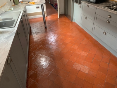 Quarry tile cleaning, sealing and polishing in Stratford upon Avon, Warwickshire after