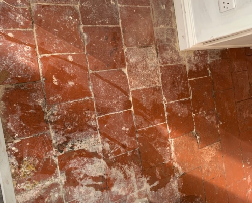 Quarry tile cleaning, sealing and polishing in Stratford upon Avon, Warwickshire before