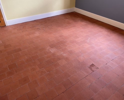 Quarry tile after cleaning and sealing in Nether, Alderley, Cheshire