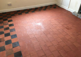 Quarry tiled floor cleaning and sealing in Sudbury near Ashbourne, Derbyshire - after
