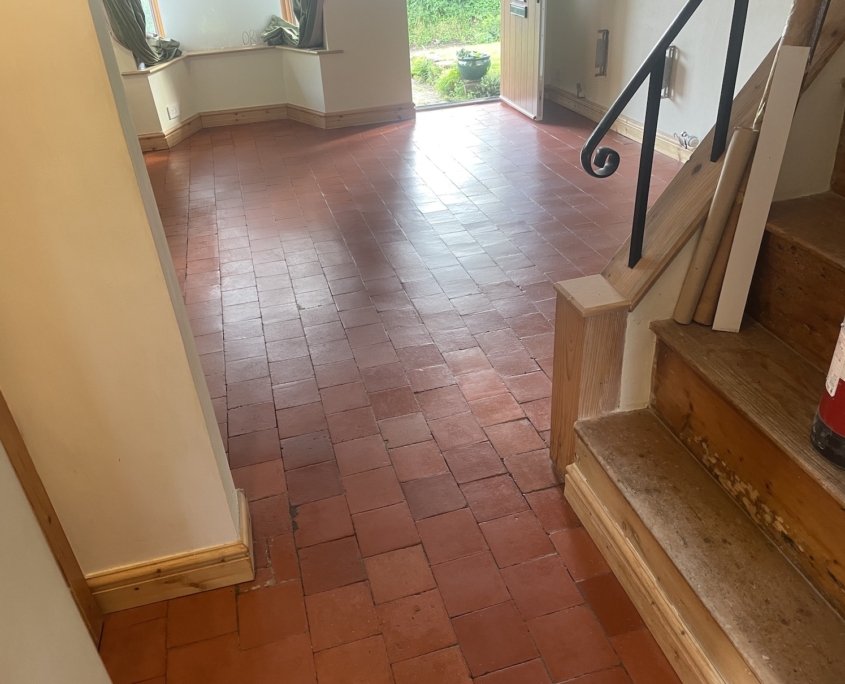 Quarry tiles cleaning and sealing in Utkinton, near Tarporley, Cheshire