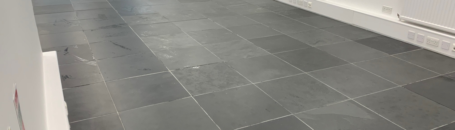 Slate deep cleaning and colour enhancing sealer in Malvern Hills, Worcestershire, after