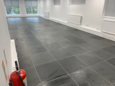 Slate deep cleaning and colour enhancing sealer in Malvern Hills, Worcestershire, after