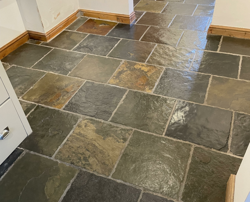 Slate floor cleaning and sealing in Eccleshall, Staffordshire Tile