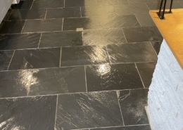 Slate floor after cleaning and sealing in Ormskirk, Lancashire