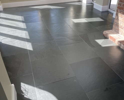 Slate floors after cleaning and sealing in Wybunbury, Nantwich, Cheshire 2