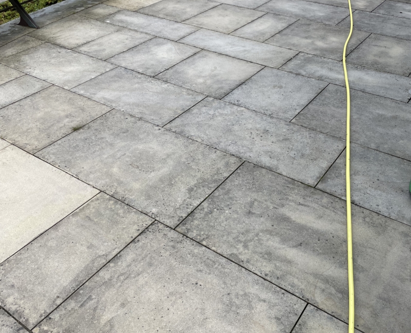 Stone flagged patio cleaning in Alderley Edge, Cheshire Tile & Stone Medic