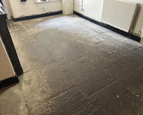 Stone floor deep cleaned and sealed in Alfreton Derbyshire before Stone floor deep cleaned and sealed in Alfreton Derbyshire before