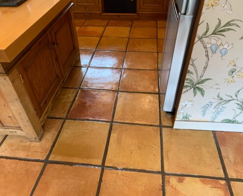 Terracotta floor and grout cleaning, Dorridge, Solihull, West Midlands, after