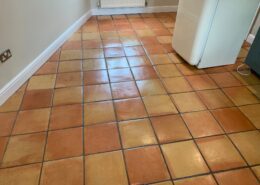 Terracotta floor and grout cleaning, sealing and polishing in Birmingham, West Midlands, after