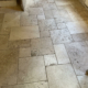 Travertine after cleaning honing and sealing in Newcastle under Lyme, Staffordshire