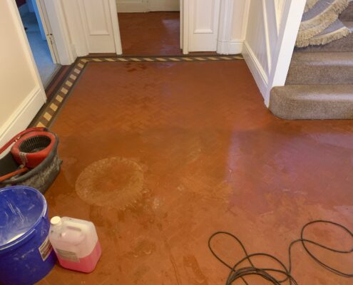 Victorian Minton floor cleaning, sealing and polishing in Four Oaks, Sutton Coldfield, West Midlands before