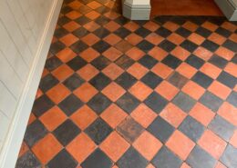 Victorian Quarry Tile Stripping, Cleaning and Sealing in Rugby, Warwickshire after