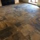Yorkstone Flagstone floor in Glossop High Peak Derbyshire after cleaning and Sealing
