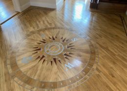 Amtico hallway deep cleaning, stripping and dressing (sealing and polishing) in Evesham, Worcestershire, after