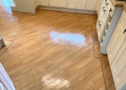 Amtico kitchen floor cleaning, stripping and polishing (dressing) in Droitwich, Worcestershire, after