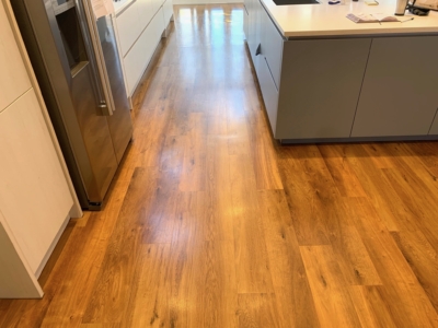 Amtico vinyl flooring, deep cleaning, stripping & dressing with a satin finish in Alcester, Worcestershire, after