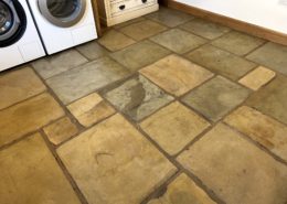 Flagstone floors deep cleaned and sealed in Hayfield, High Peak, Derbyshire, after2